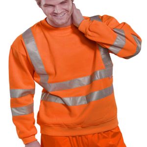 BEESWIFT BSSENOR HI-VIS ORANGE SWEATSHIRT CLASS 3